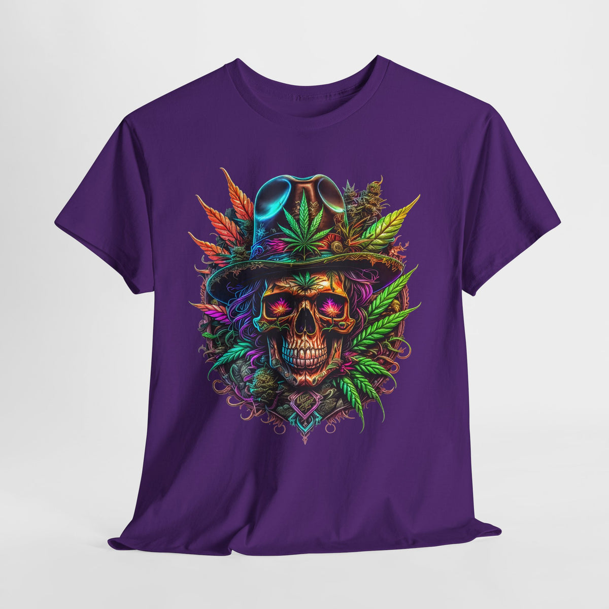 420 Skeleton In Hat #1 Unisex Heavy Cotton Tee
