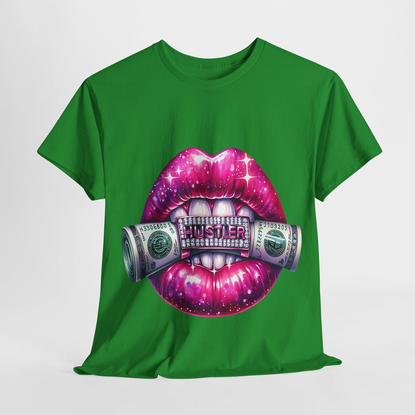 Hustler Dollar Bill Bling Lips #1 Unisex Heavy Cotton Tee - 312tshirts 2