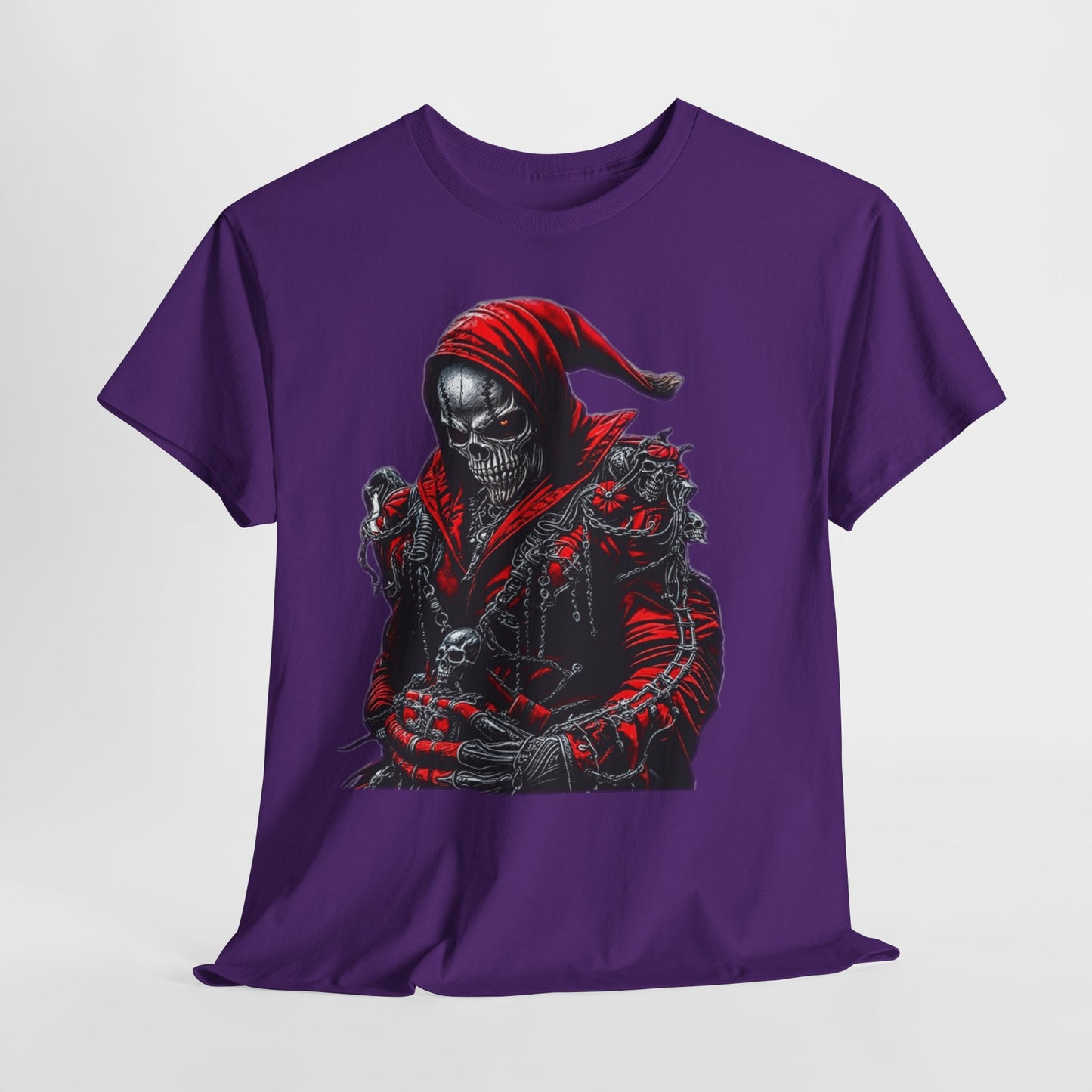 Red Gothic Skeleton Man Unisex Heavy Cotton Tee