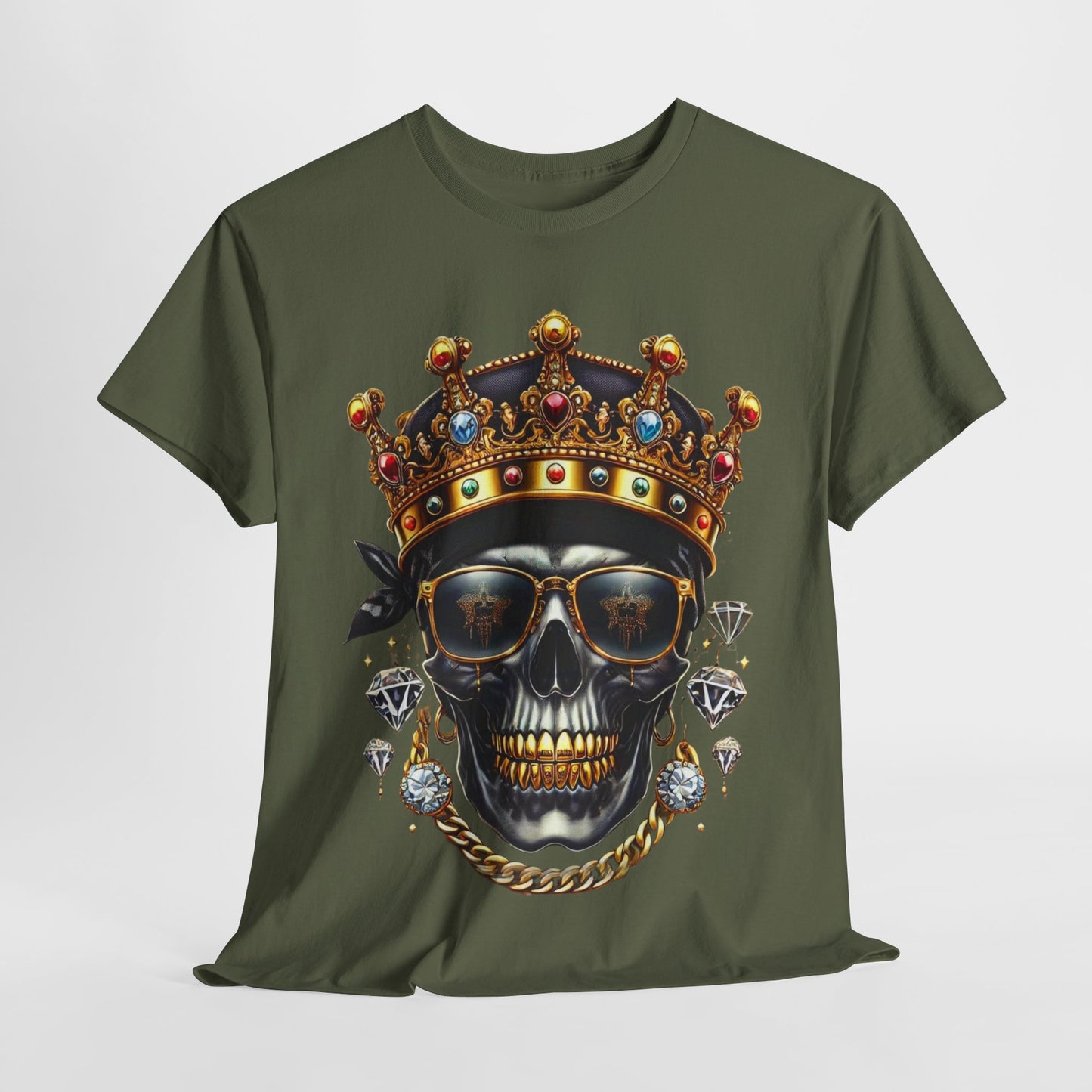 Gold Crown Skull Unisex Heavy Cotton Tee - 312tshirts 2