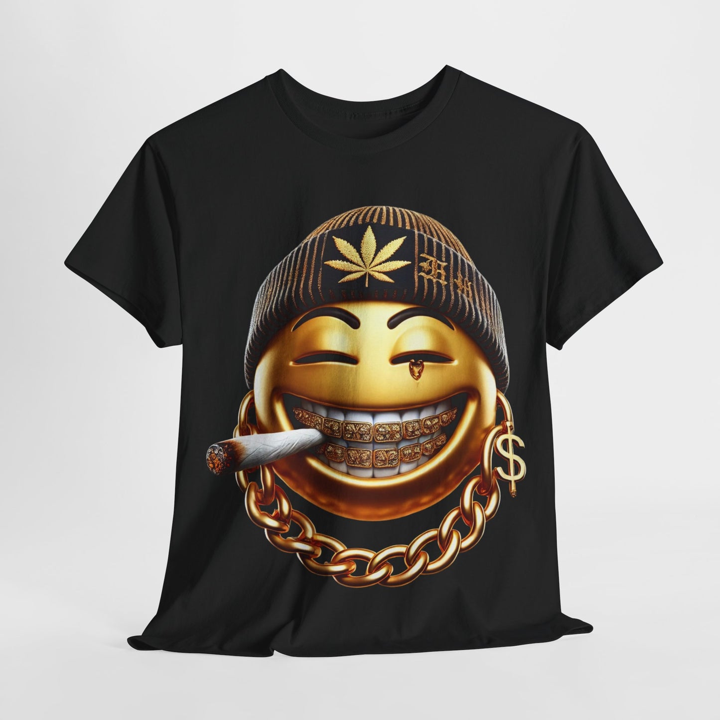 420 Gangster Smokey Gold Emoji #4 Unisex Heavy Cotton Tee - 312tshirts 2