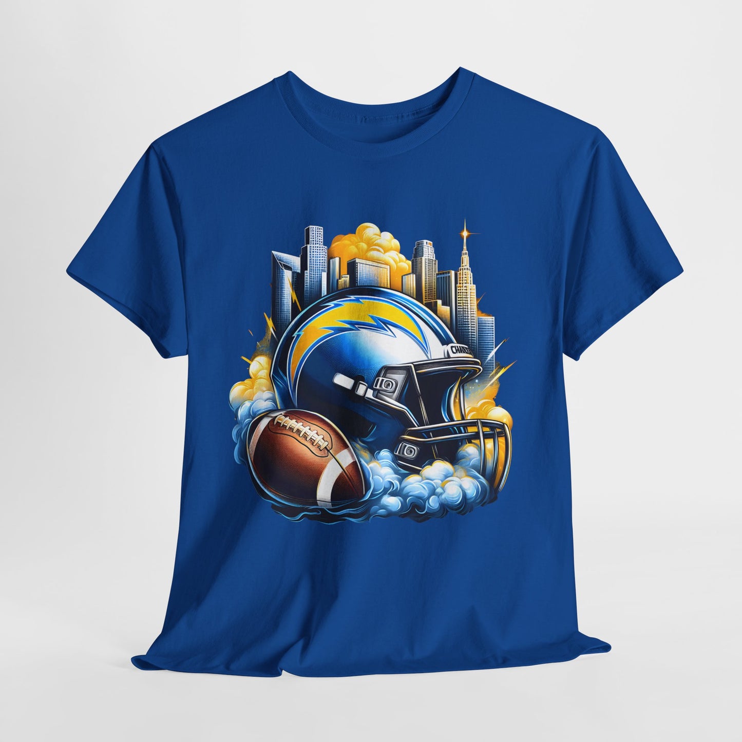 Sports Chargers Football Helmet #1 Heavy Cotton Tee