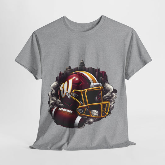 Sports Commanders Football Helmet #18 Unisex Heavy Cotton Tee