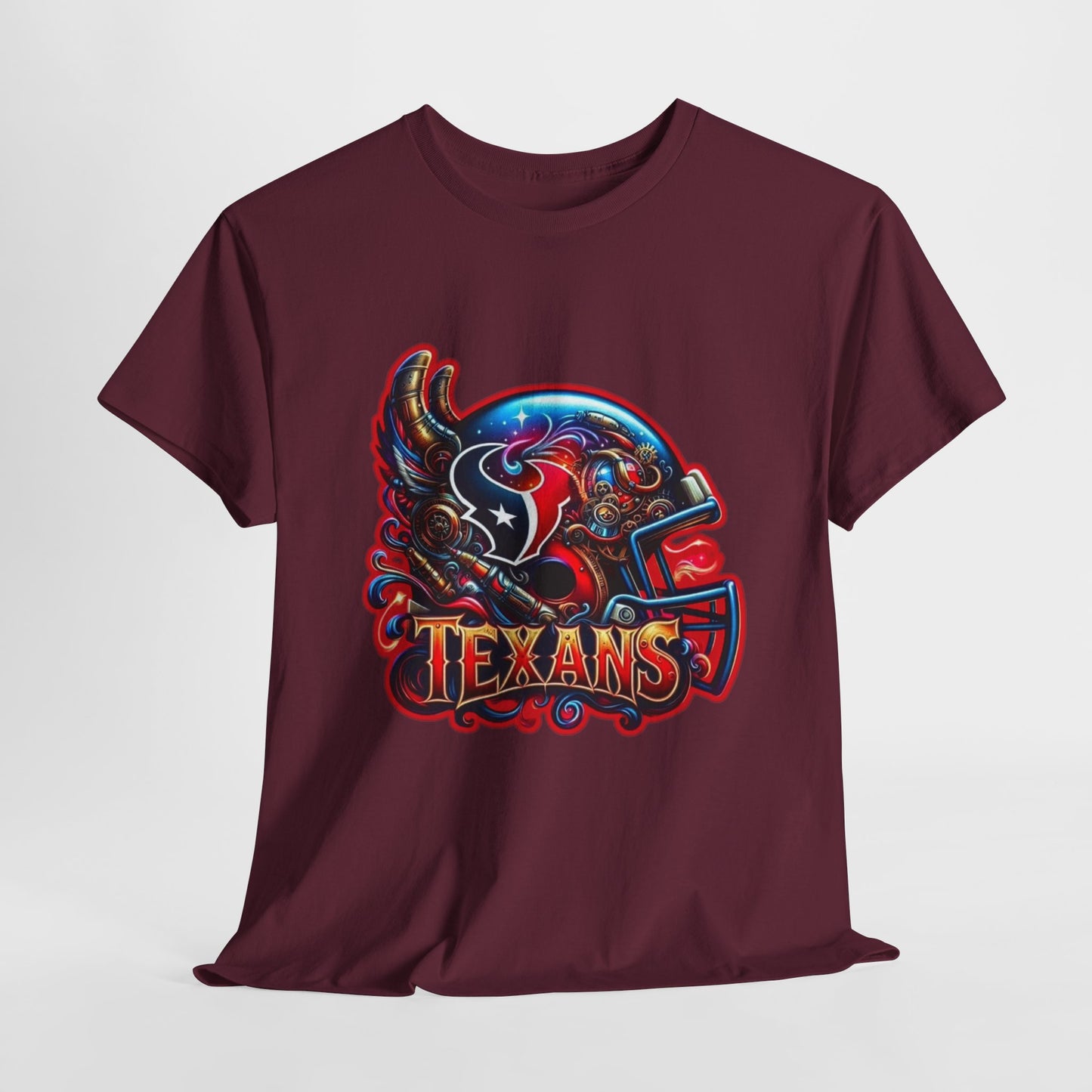 Sports Texans Football Helmet #2 Unisex Heavy Cotton Tee