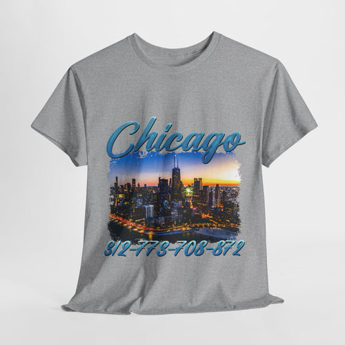 Chicago area code Unisex Heavy Cotton Tee