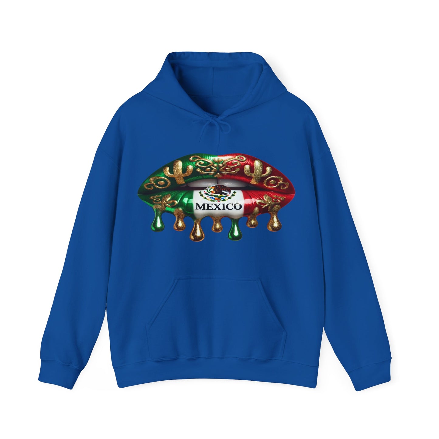 Mexico Dripping Flag Lips Hoodie — Mexican Pride Pullover