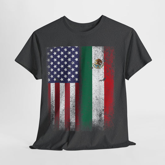 American & Mexican Heritage Flags #1 Unisex Heavy Cotton Tee - 312tshirts 2