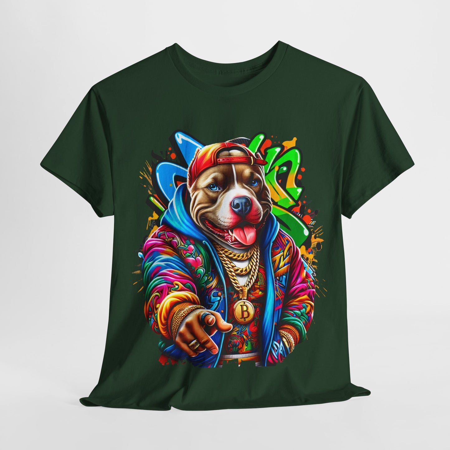 Graffiti Fashionable Pitbull Unisex Heavy Cotton Tee - 312tshirts 2