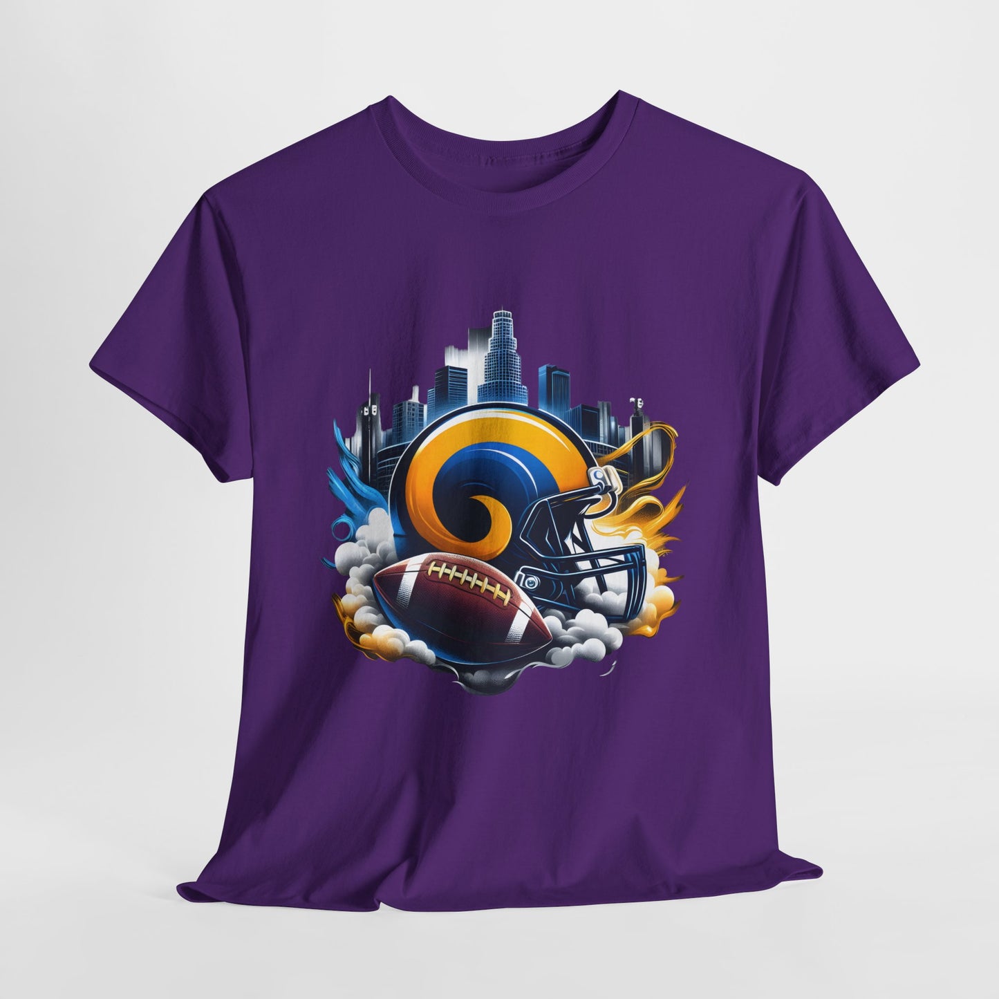 Sports Rams Football Helmet #1 Unisex Heavy Cotton Tee