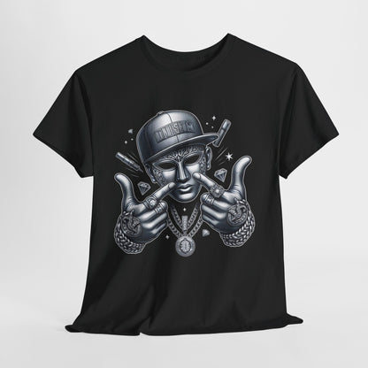 Silver Mask with Diamonds & Chains #5 Unisex Heavy Cotton Tee - 312tshirts 2