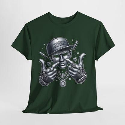 Silver Mask with Diamonds & Chains #5 Unisex Heavy Cotton Tee - 312tshirts 2