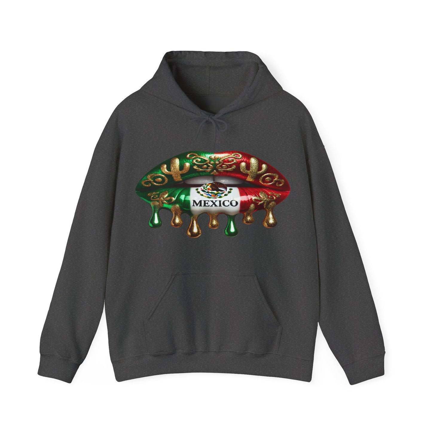 Mexico Dripping Flag Lips Hoodie — Mexican Pride Pullover