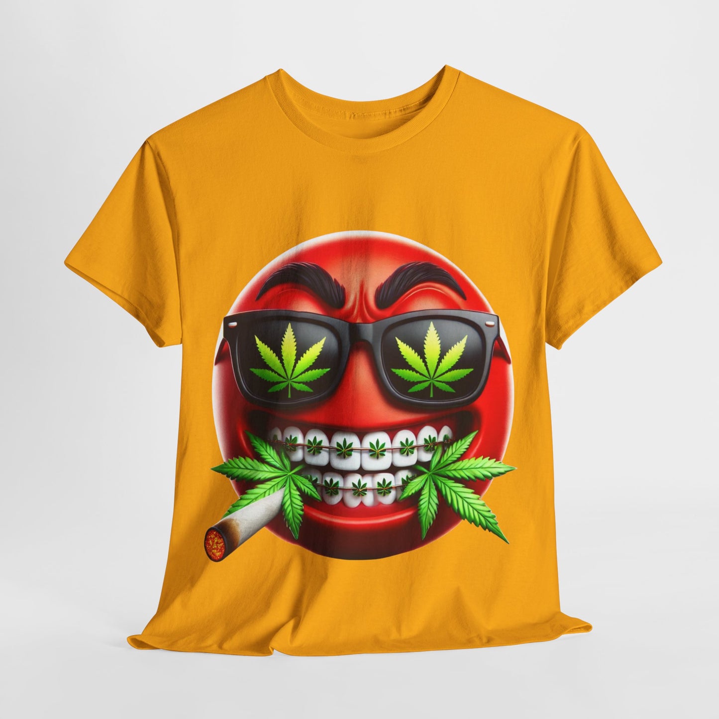 420 Red Emoji #7 Unisex Heavy Cotton Tee - 312tshirts 2