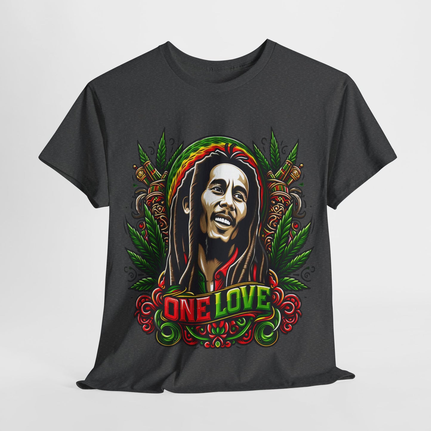 Rasta Reggae Marley #1 Unisex Heavy Cotton Tee - 312tshirts 2