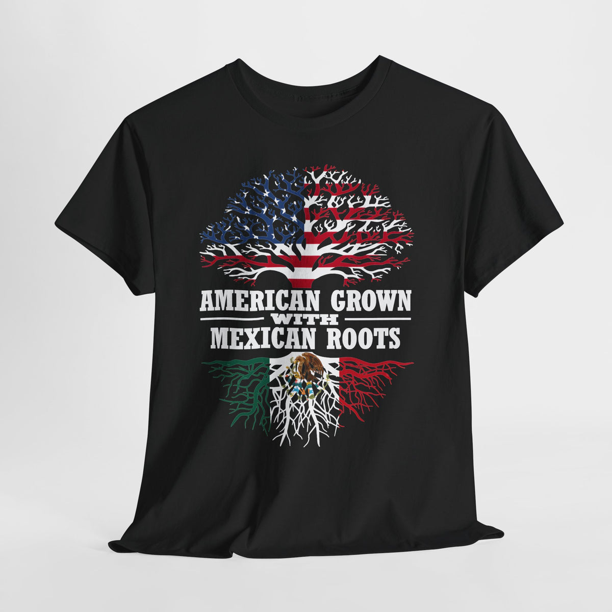 American Grown with Mexican Roots Unisex Heavy Cotton Tee - 312tshirts 2