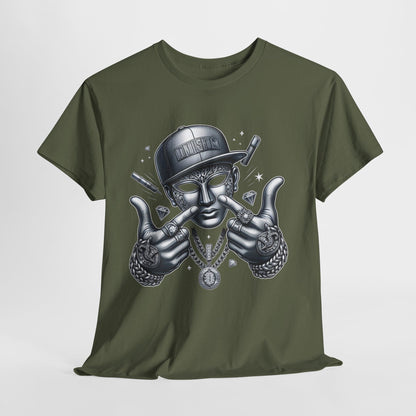 Silver Mask with Diamonds & Chains #5 Unisex Heavy Cotton Tee - 312tshirts 2