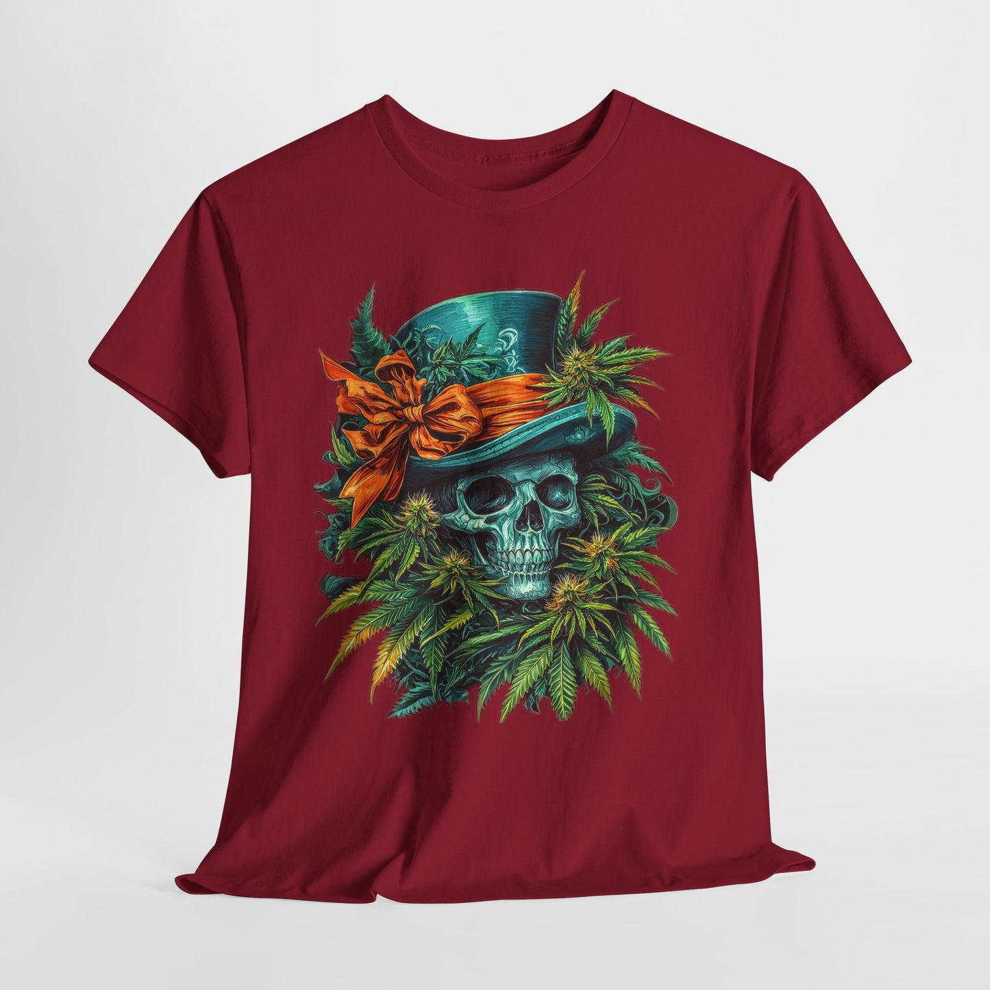 420 Skull Floral & Hat #5 Unisex Heavy Cotton Tee
