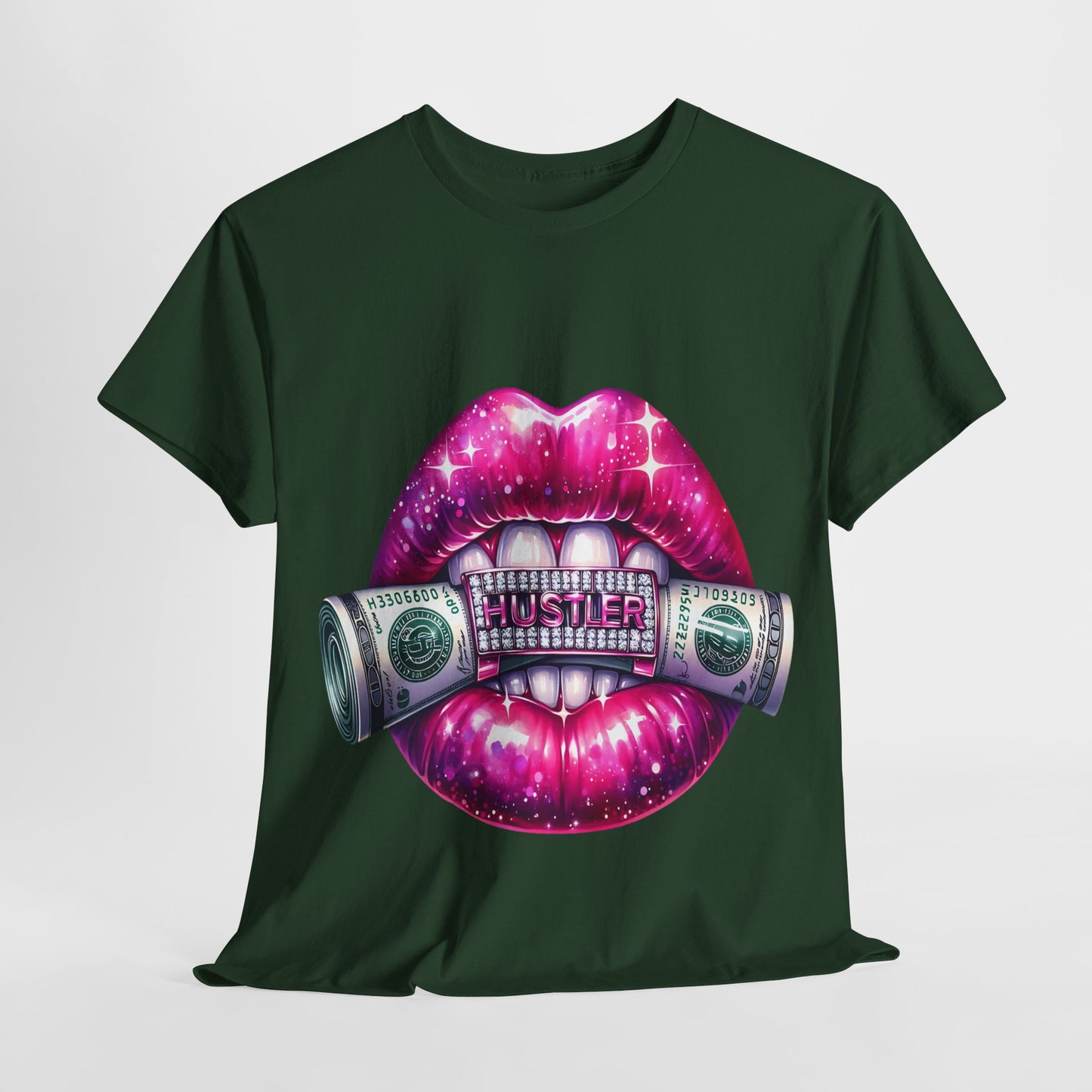Hustler Dollar Bill Bling Lips #1 Unisex Heavy Cotton Tee - 312tshirts 2