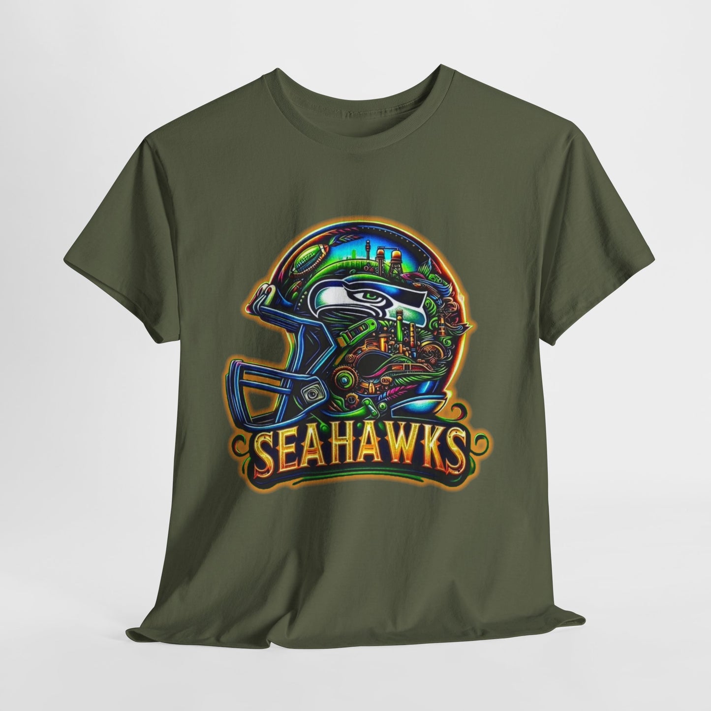 Sports Seahawks Football Helmet #2 Unisex Heavy Cotton Tee