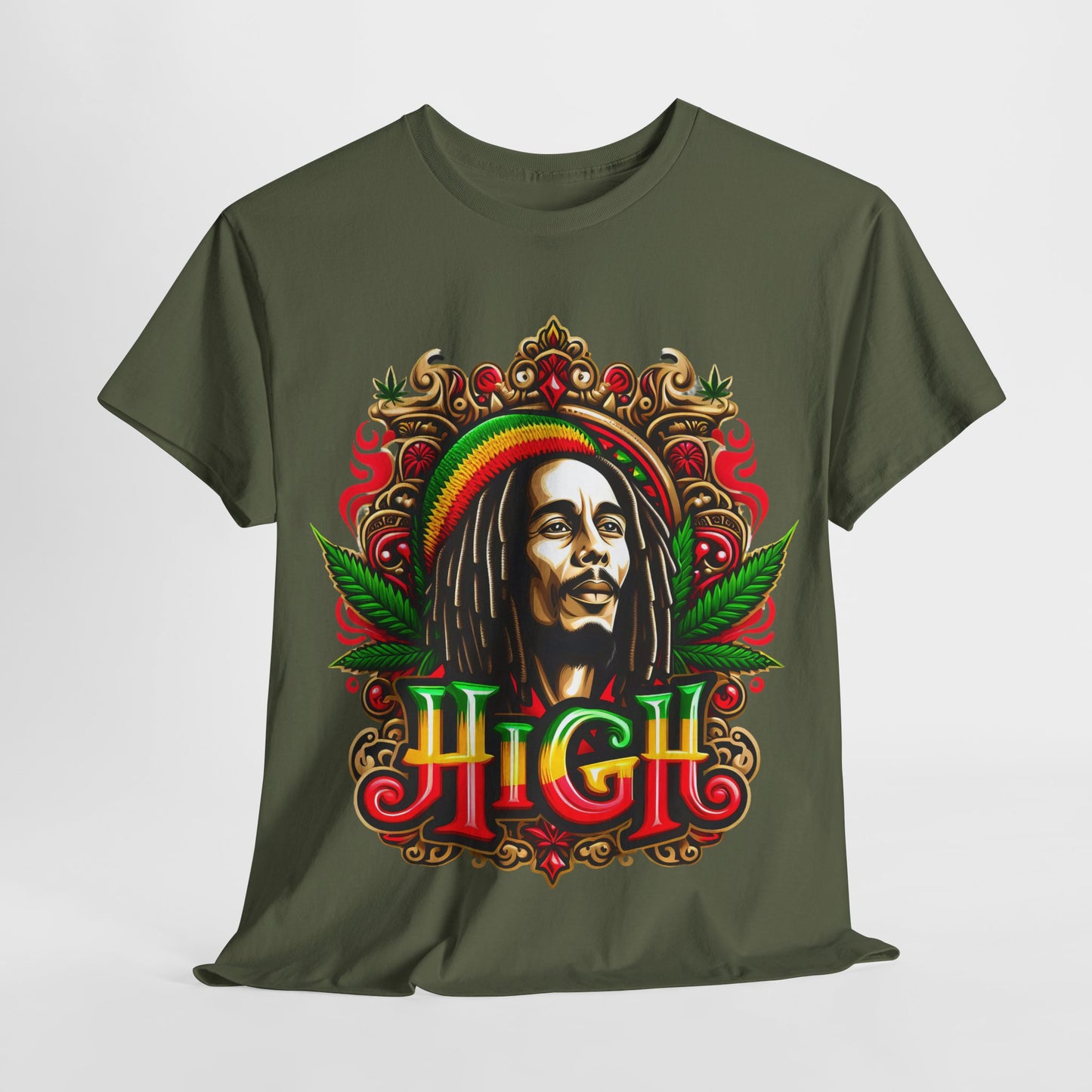 Rasta Reggae Marley #2 Unisex Heavy Cotton Tee - 312tshirts 2