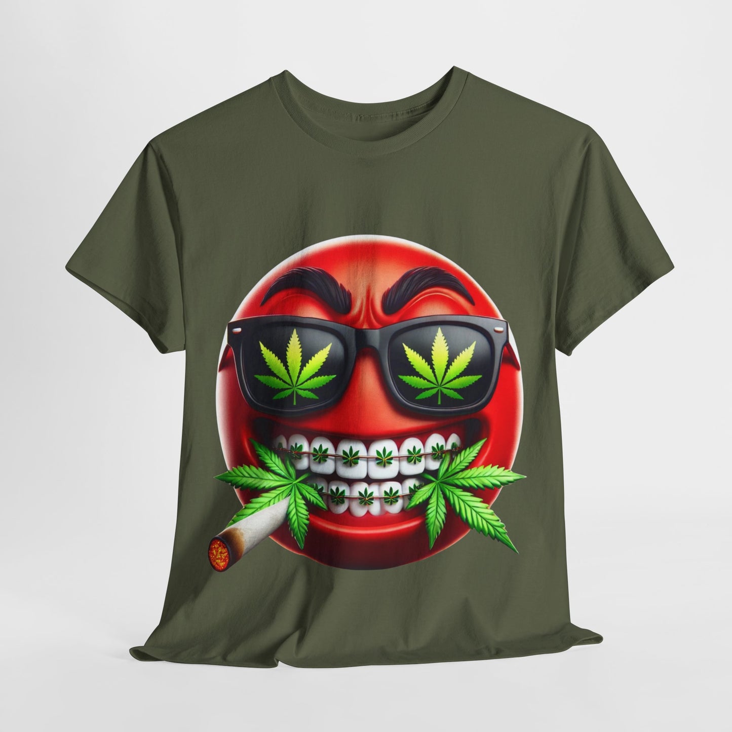 420 Red Emoji #7 Unisex Heavy Cotton Tee - 312tshirts 2