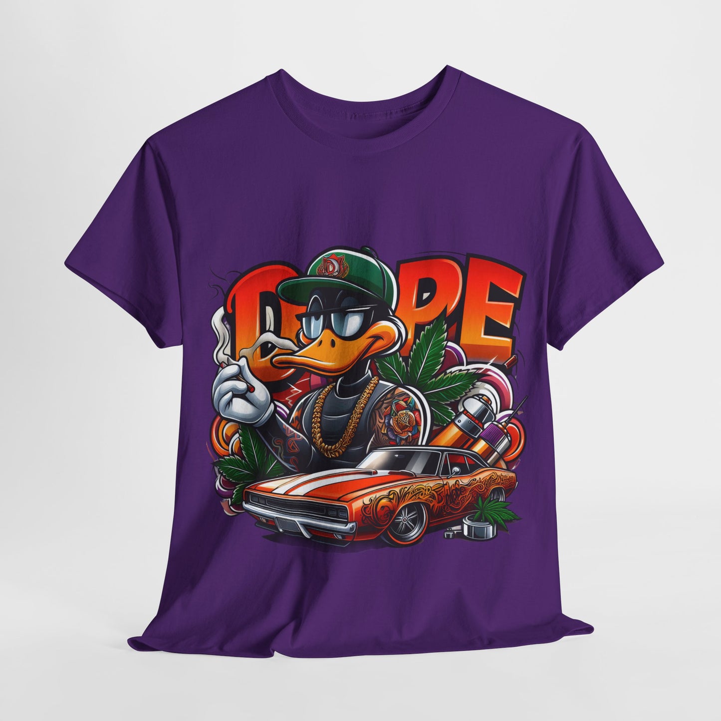 420 Dope Vibes Gangsta Duck #12 Unisex Heavy Cotton Tee