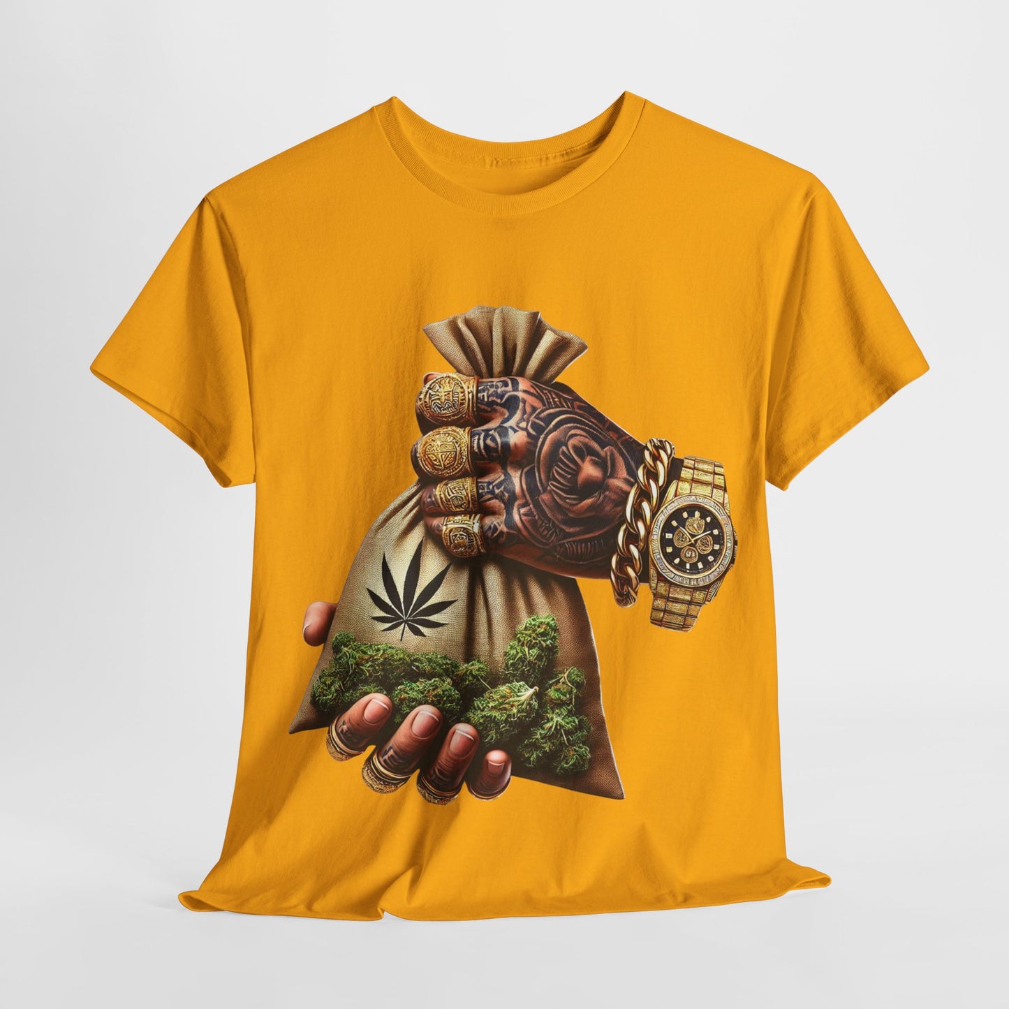 420 Hand Holding Weed Bag #3 Unisex Heavy Cotton Tee - 312tshirts 2