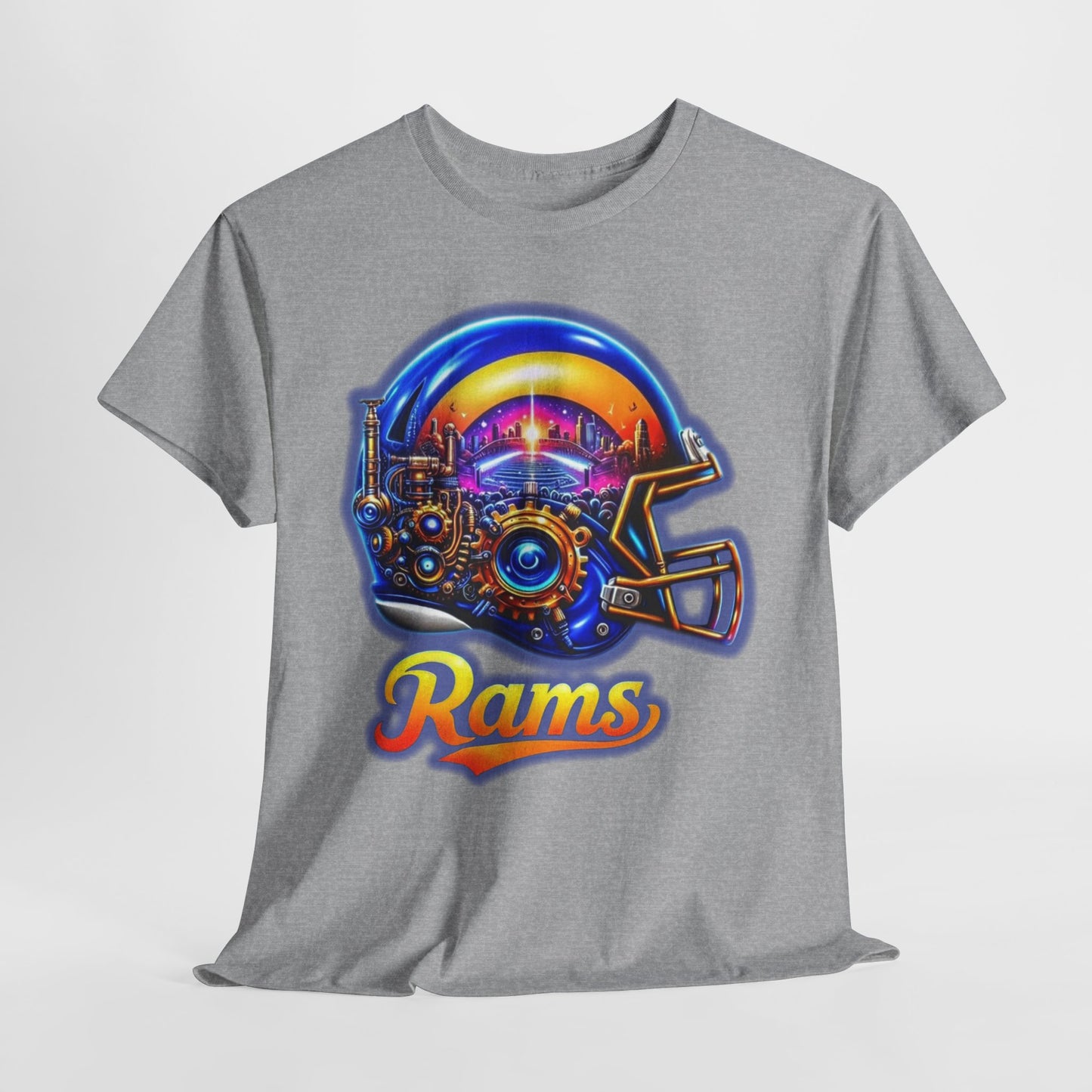 Sports Rams Football Helmet #2 Unisex Heavy Cotton Tee