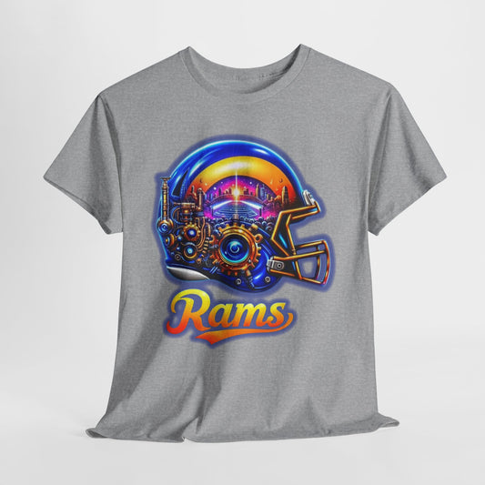 Sports Rams Football Helmet #2 Unisex Heavy Cotton Tee