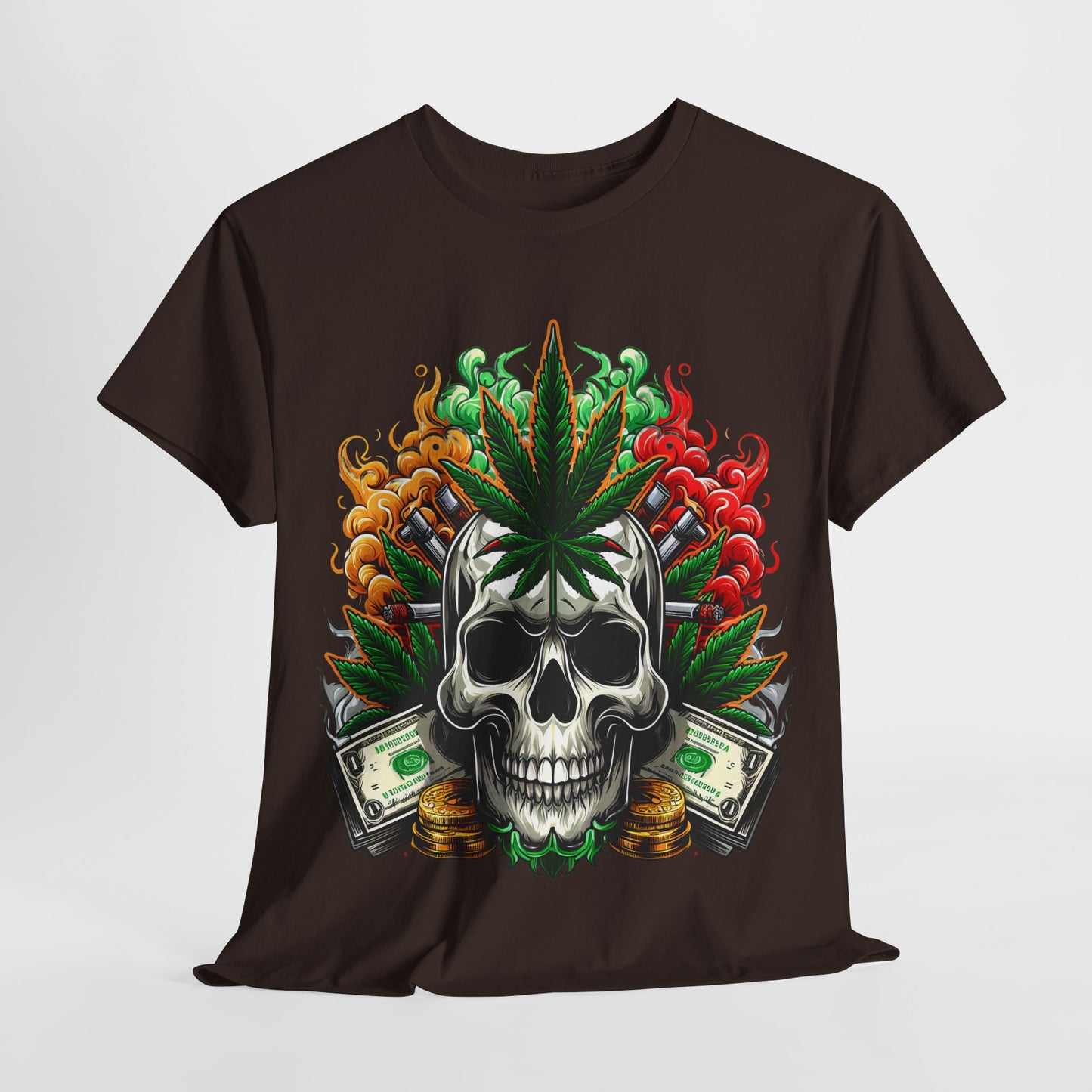 420 Skull & Money #1 Unisex Heavy Cotton Tee - 312tshirts 2