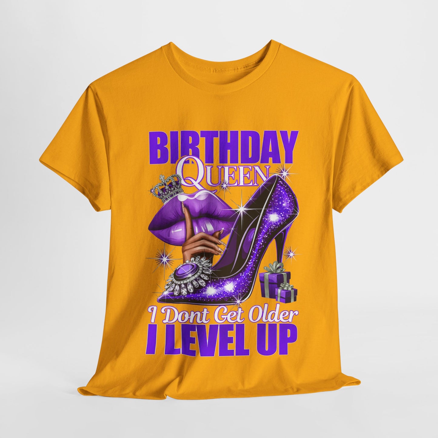 Birthday Queen Lips & Shoe #8 Heavy Cotton Tee - 312tshirts 2