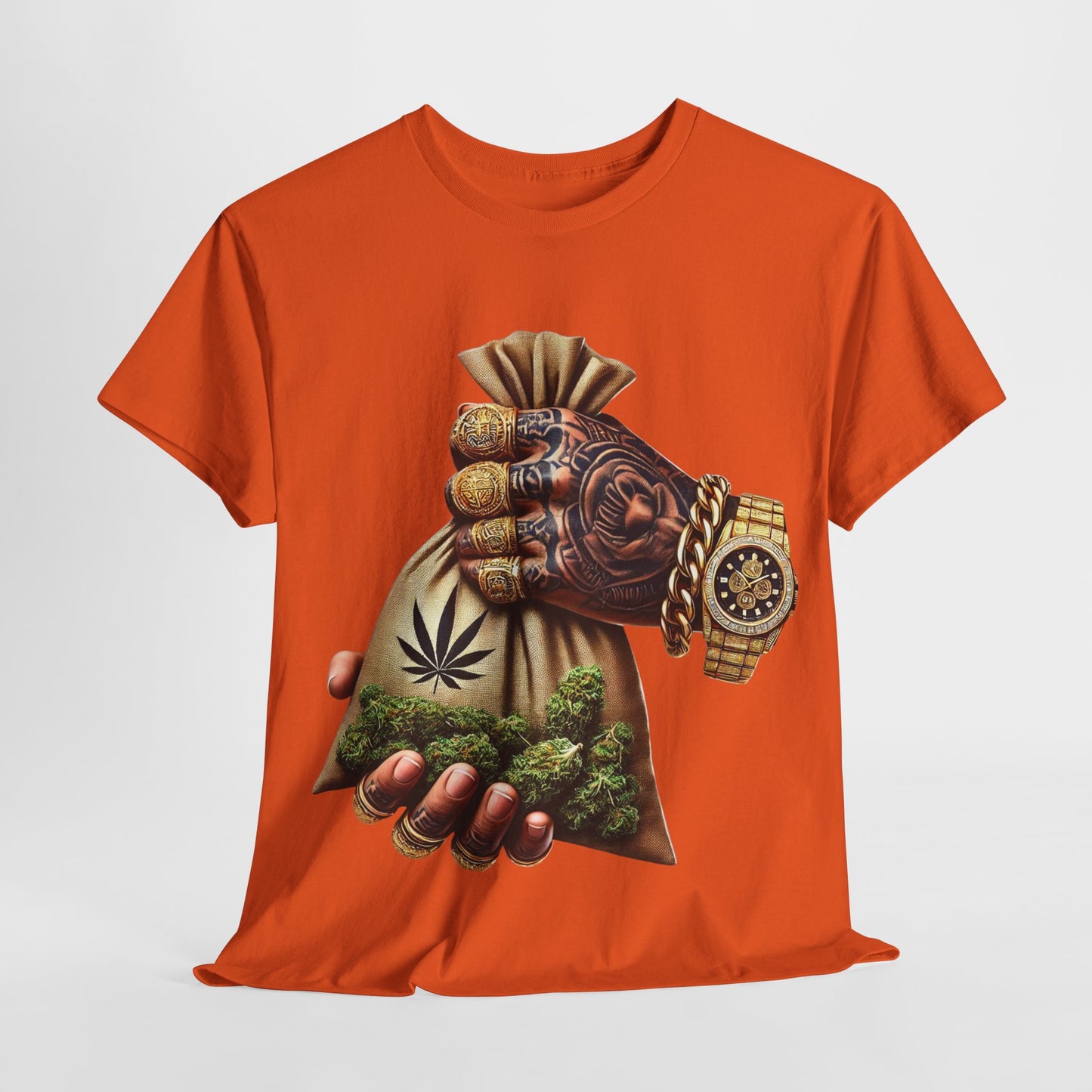 420 Hand Holding Weed Bag #3 Unisex Heavy Cotton Tee - 312tshirts 2