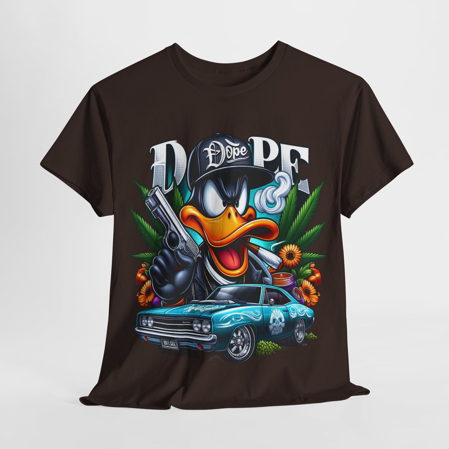 420 Dope Vibes Gangsta Duck #4 Unisex Heavy Cotton Tee