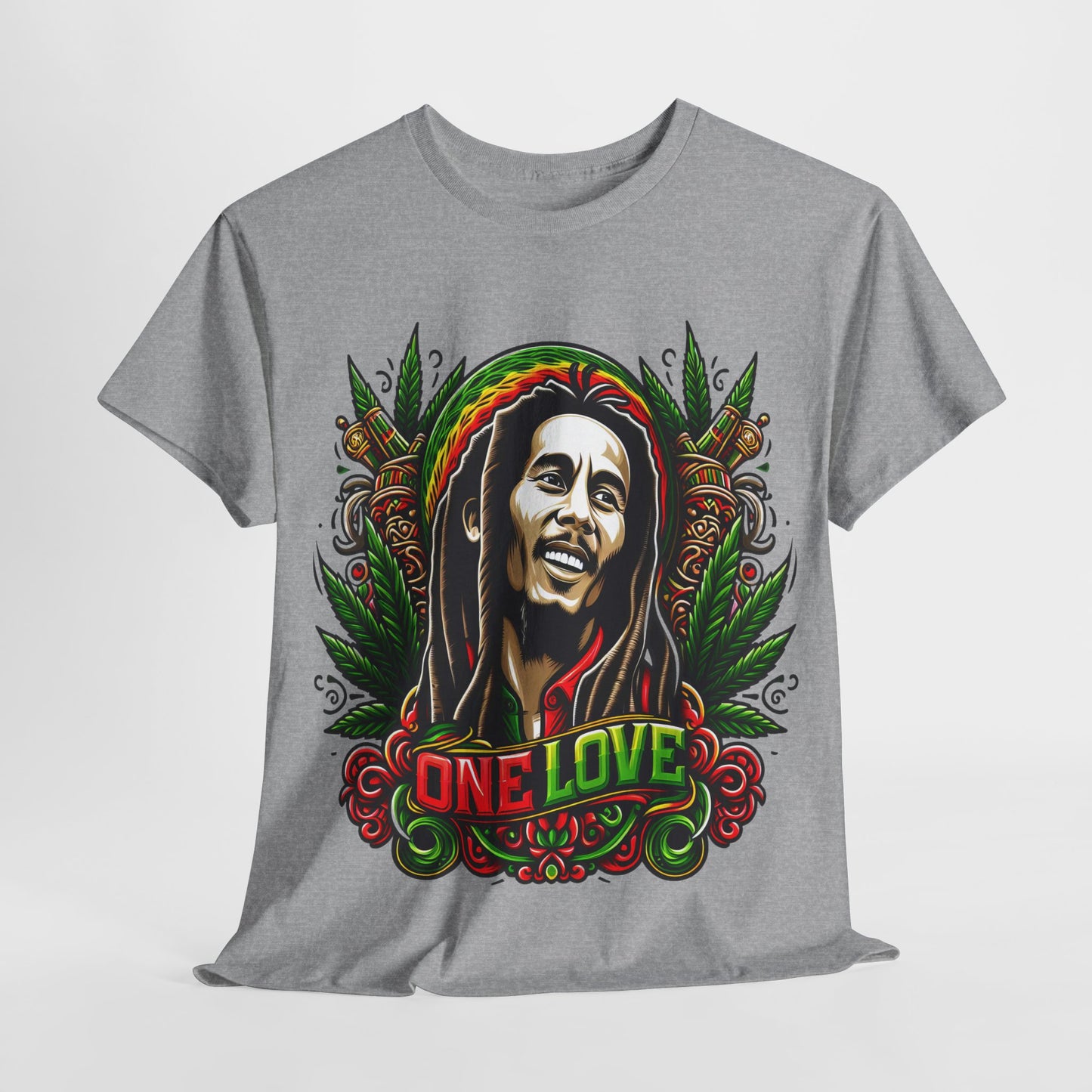 Rasta Reggae Marley #1 Unisex Heavy Cotton Tee - 312tshirts 2