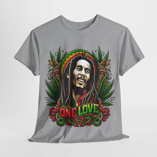 Rasta Reggae Marley #1 Unisex Heavy Cotton Tee - 312tshirts 2