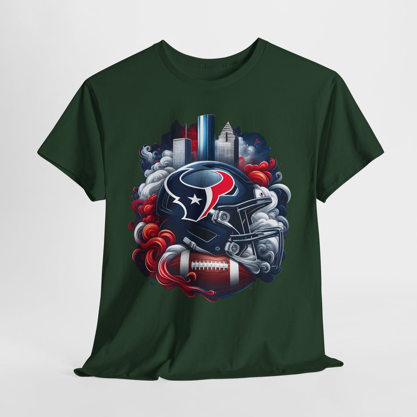 Sports Texans Football Helmet #1 Unisex Heavy Cotton Tee