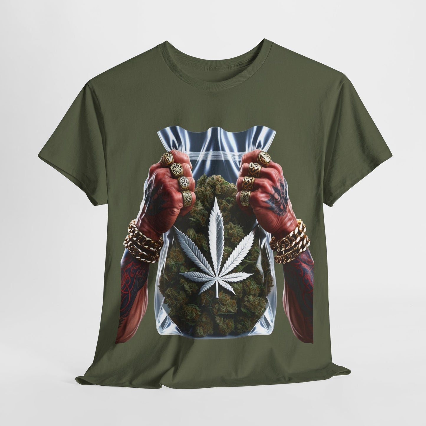 420 Silver Weed Bag Unisex Heavy Cotton Tee - 312tshirts 2