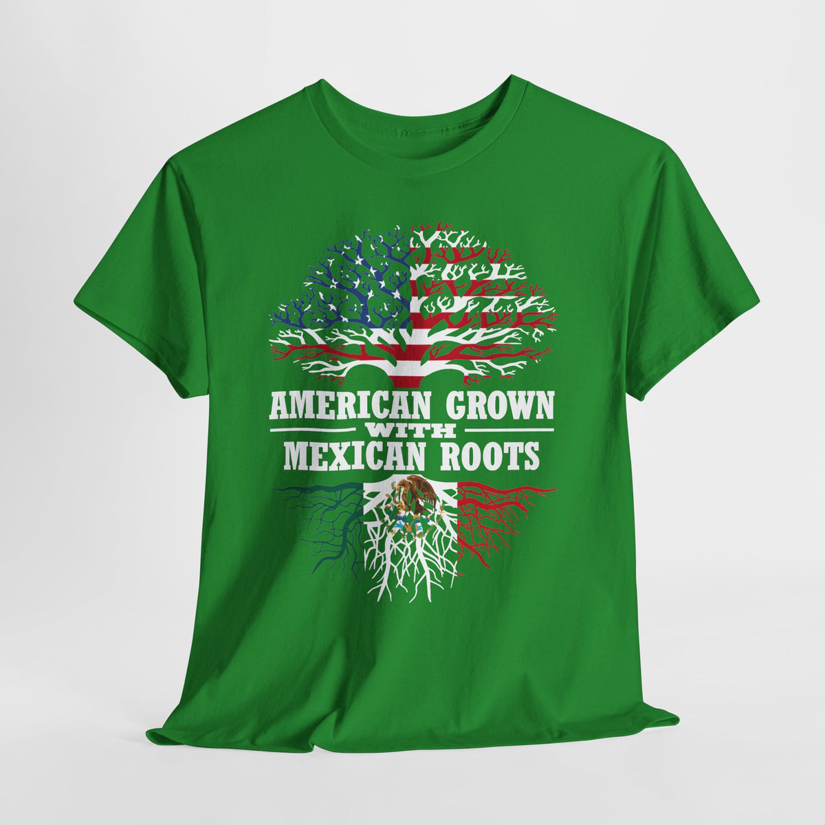 American Grown with Mexican Roots Unisex Heavy Cotton Tee - 312tshirts 2
