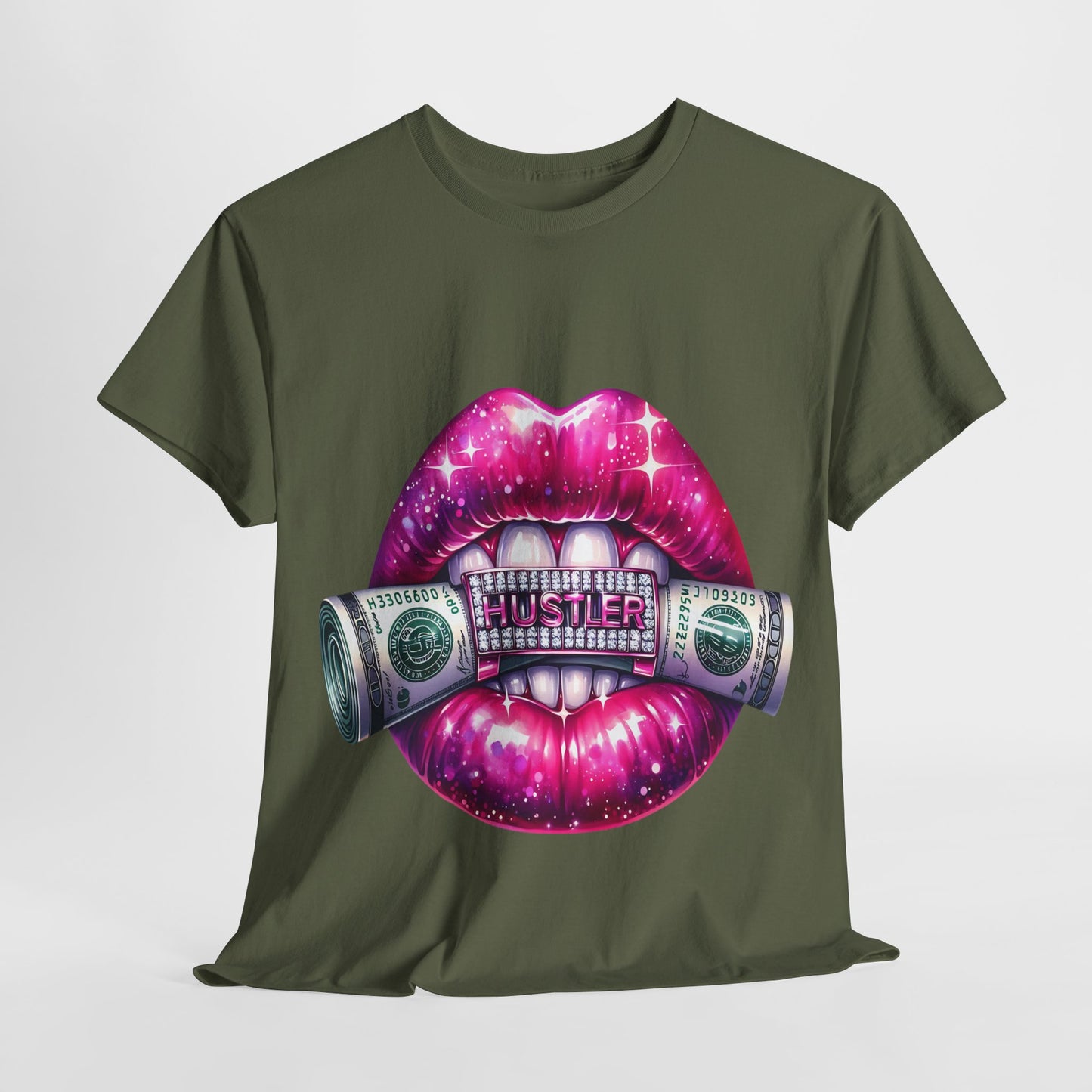 Hustler Dollar Bill Bling Lips #1 Unisex Heavy Cotton Tee - 312tshirts 2