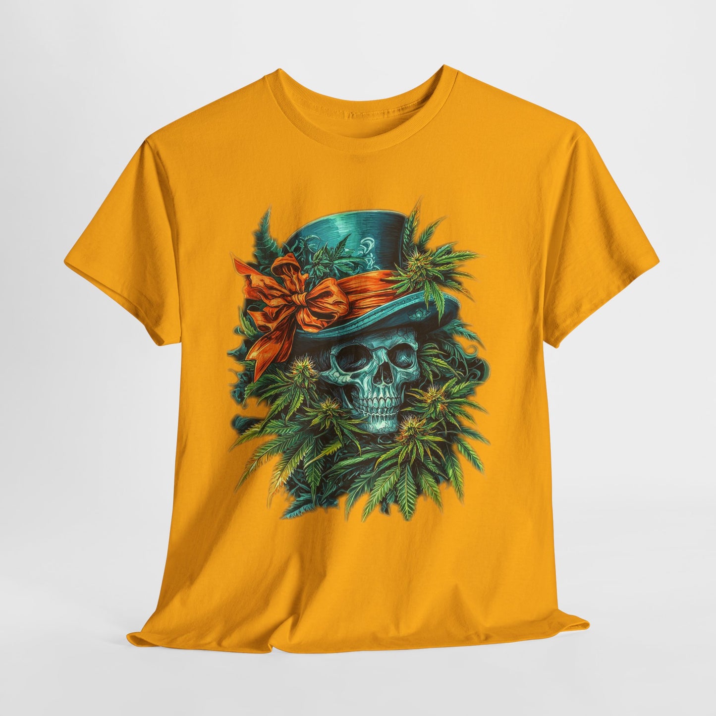 420 Skull Floral & Hat #5 Unisex Heavy Cotton Tee