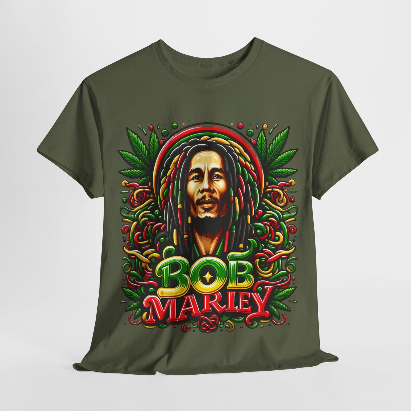 Rasta Reggae Marley #3 Unisex Heavy Cotton Tee - 312tshirts 2