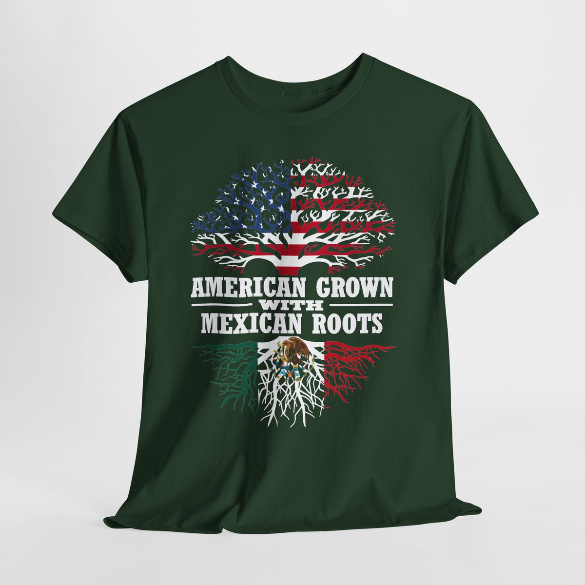 American Grown with Mexican Roots Unisex Heavy Cotton Tee - 312tshirts 2