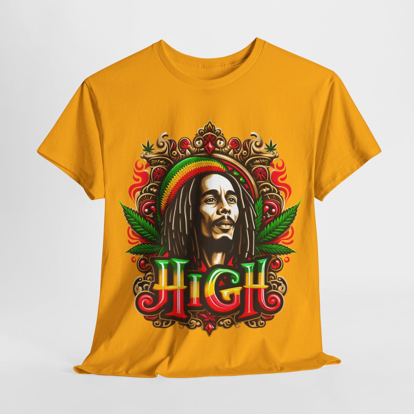 Rasta Reggae Marley #2 Unisex Heavy Cotton Tee - 312tshirts 2