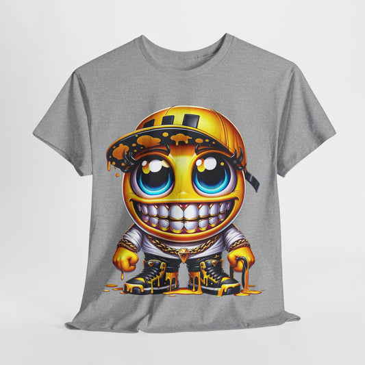 Blue Eyes Smiley Drippy Emoji Unisex Heavy Cotton Tee - 312tshirts 2