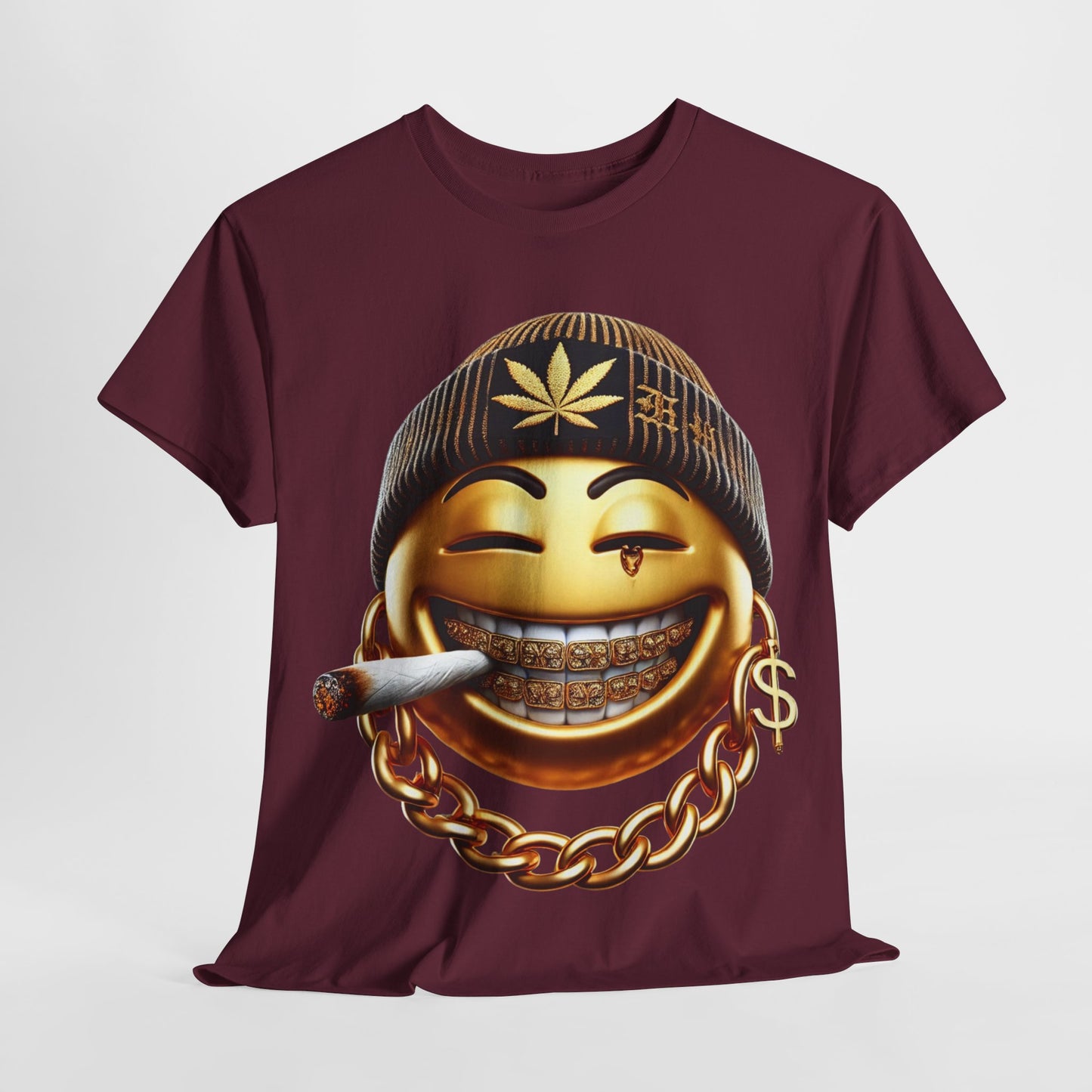 420 Gangster Smokey Gold Emoji #4 Unisex Heavy Cotton Tee - 312tshirts 2
