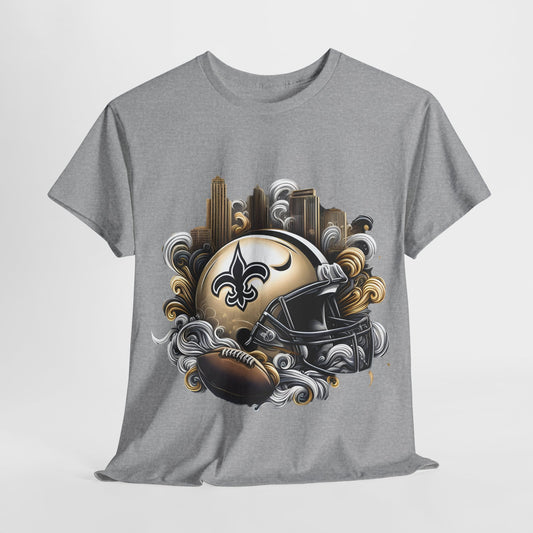 Sports Saints Football Helmet #17 Unisex Heavy Cotton Tee