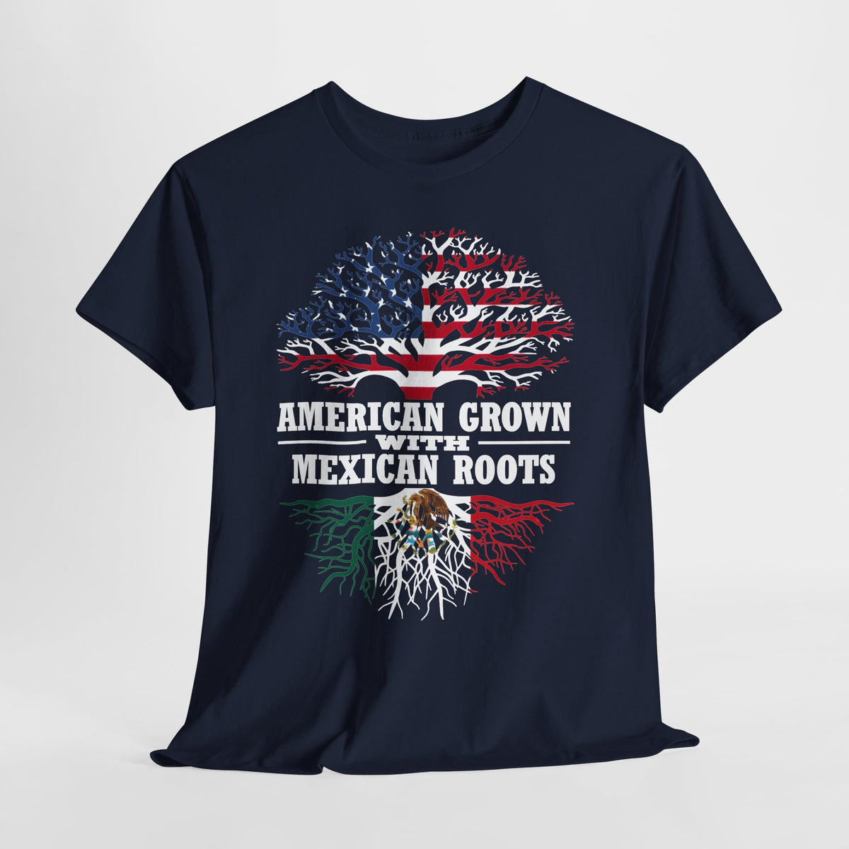 American Grown with Mexican Roots Unisex Heavy Cotton Tee - 312tshirts 2