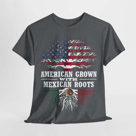 American Grown with Mexican Roots Unisex Heavy Cotton Tee - 312tshirts 2