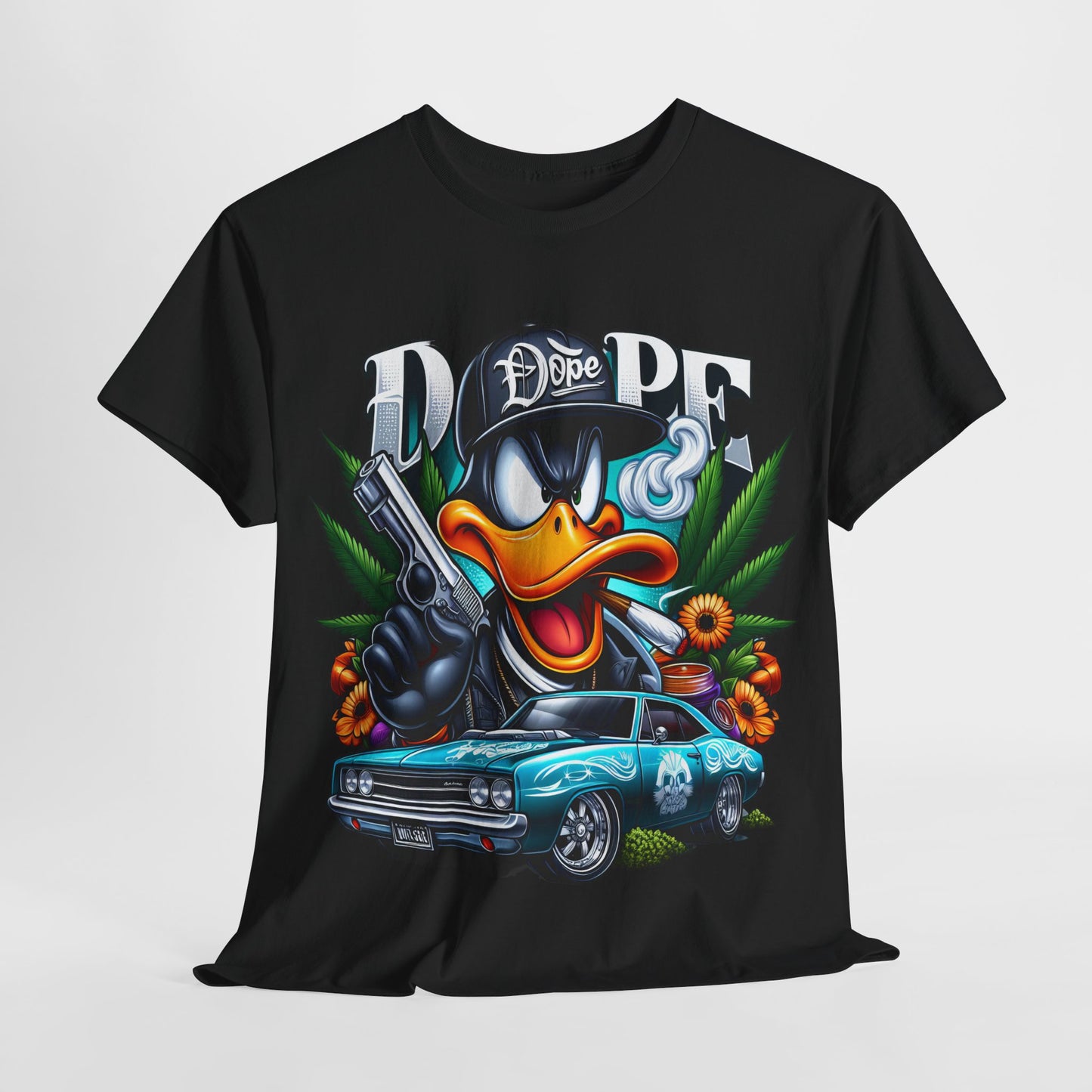 420 Dope Vibes Gangsta Duck #4 Unisex Heavy Cotton Tee