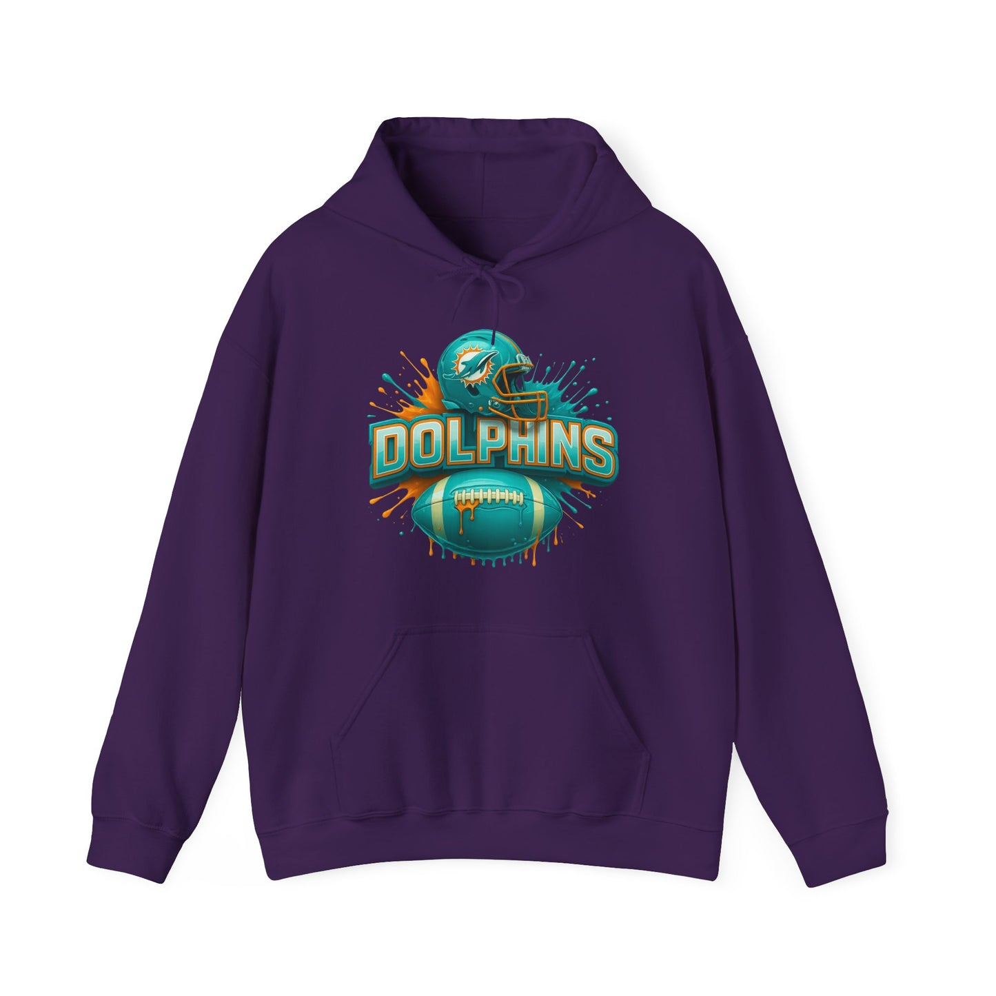 Sports Dolphins Football Logo #2 Unisex Heavy Sweatshirt Hoodie